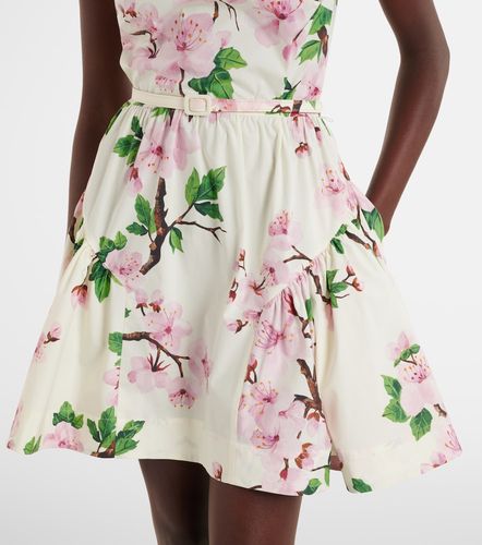 Robe en coton mélangé à fleurs - Oscar de la Renta - Modalova