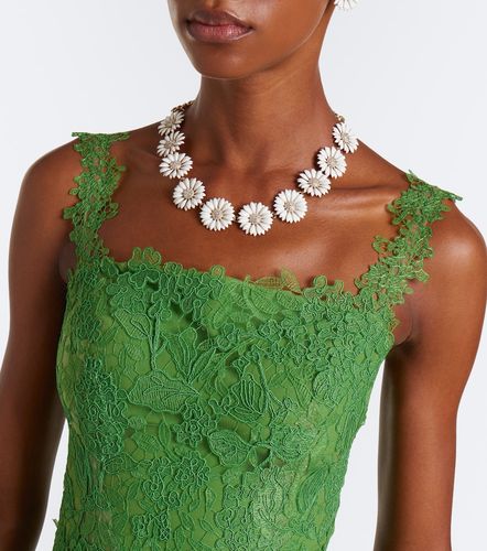 Robe midi en dentelle à fleurs - Carolina Herrera - Modalova