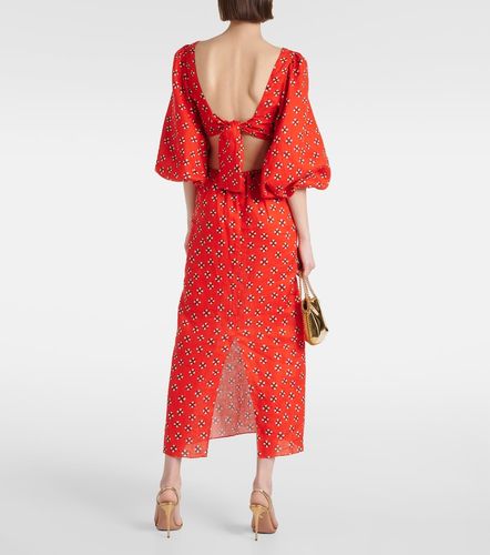 Robe midi en lin imprimée - Johanna Ortiz - Modalova