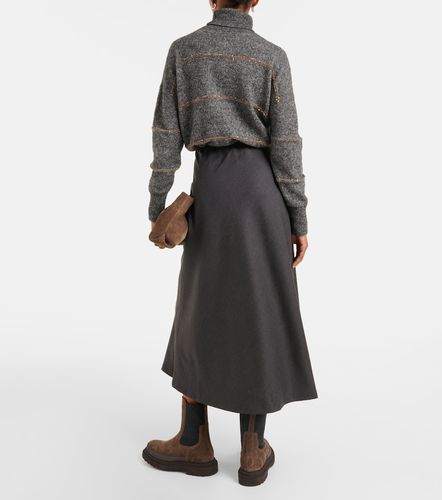 Jupe midi en laine mélangée - Brunello Cucinelli - Modalova