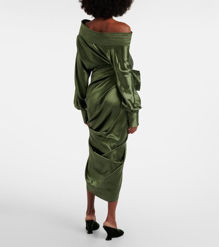 Jupe midi en satin de soie mélangée - Dries Van Noten - Modalova