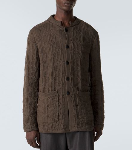 Cardigan en maille de coton mélangé - Giorgio Armani - Modalova