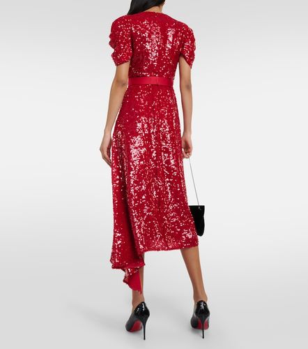 Robe midi asymétrique à paillettes - Erdem - Modalova