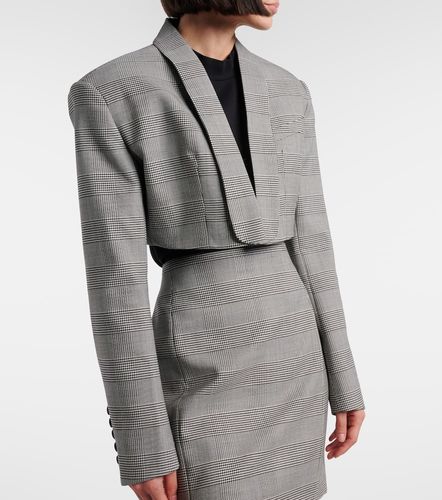 Blazer raccourci en laine mélangée - Balmain - Modalova