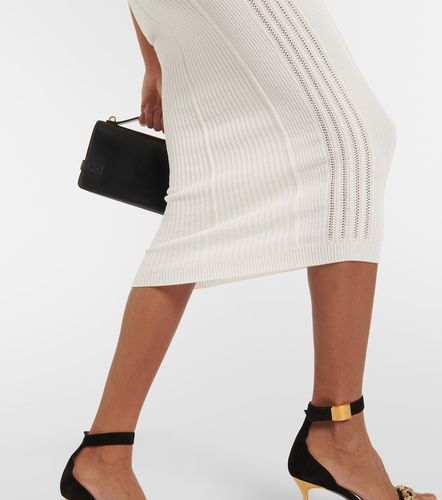 Robe midi en jersey côtelé - Balmain - Modalova
