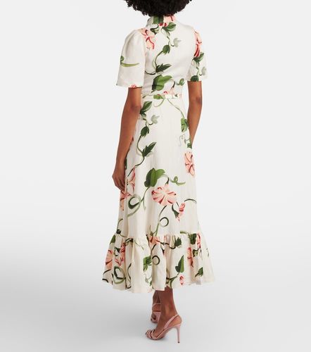 Robe chemise Becca en lin mélangé à fleurs - Leo Lin - Modalova