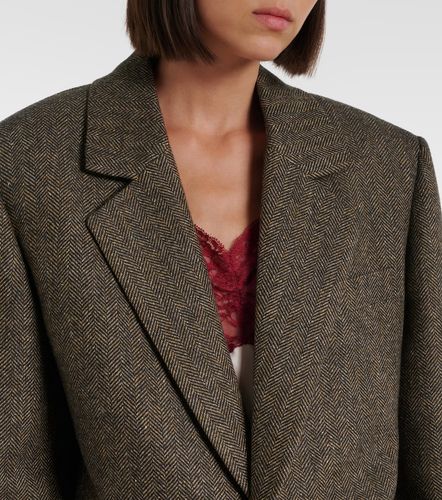 Blazer en laine mélangée à motif chevron - Saint Laurent - Modalova