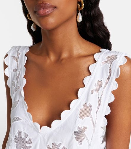 Robe festonnée en coton à broderies - Juliet Dunn - Modalova