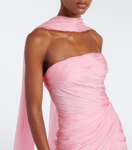 Robe longue bustier en soie - Monique Lhuillier - Modalova