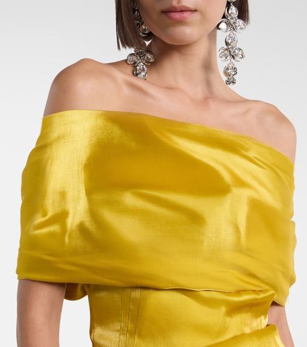 Top drapé à épaules dénudées en satin - Magda Butrym - Modalova