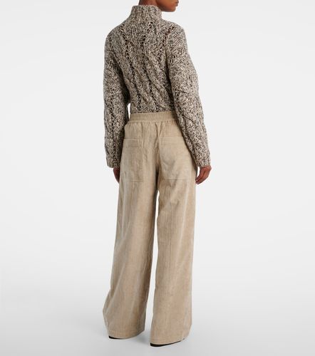 Pantalon ample en velours côtelé à taille haute - Brunello Cucinelli - Modalova