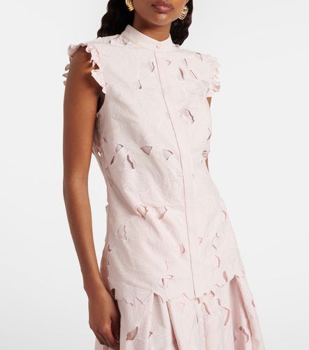 Top brodé en coton mélangé à fleurs - Erdem - Modalova