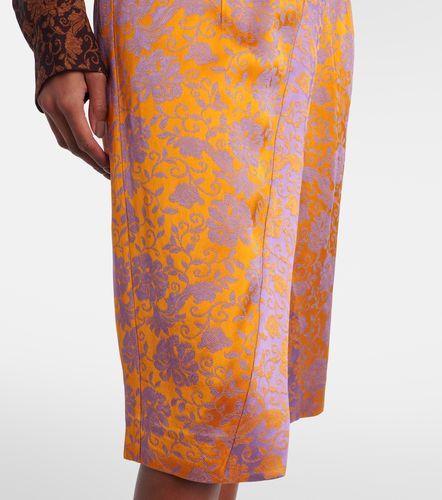 Jupe midi en jacquard à fleurs - Dries Van Noten - Modalova