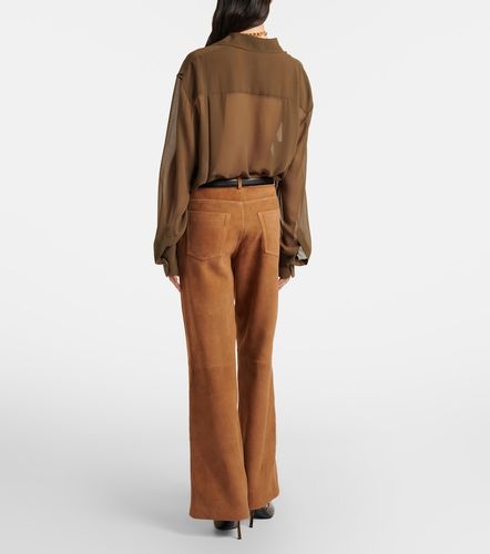 Pantalon ample Milo en daim - Nour Hammour - Modalova