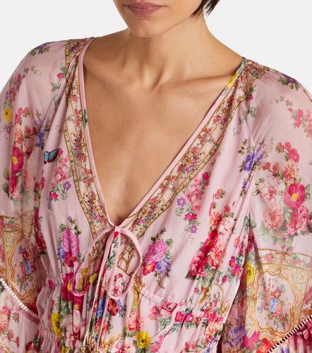 Robe longue en soie à fleurs - Camilla - Modalova