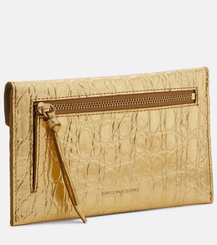 Pochette en cuir métallisé - Dries Van Noten - Modalova