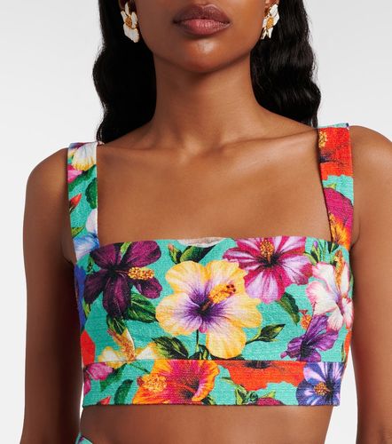 Top court en coton mélangé à fleurs - Dolce&Gabbana - Modalova