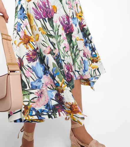 Robe midi en satin à fleurs - Stella McCartney - Modalova