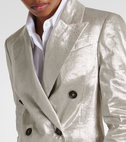 Blazer métallisé en lin mélangé - Brunello Cucinelli - Modalova