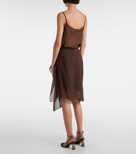 Jupe midi en soie mélangée à pois - Dries Van Noten - Modalova