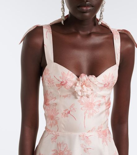 Robe midi en sergé de soie à fleurs - Rodarte - Modalova