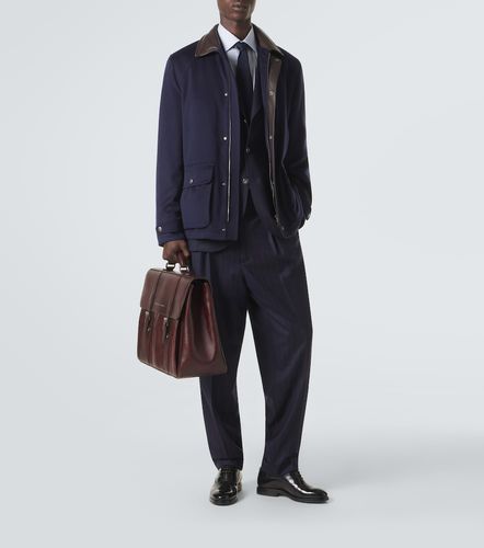 Veste en laine et cuir - Brunello Cucinelli - Modalova