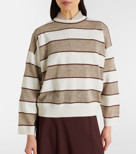 Pull rayé en laine, cachemire et soie - Brunello Cucinelli - Modalova