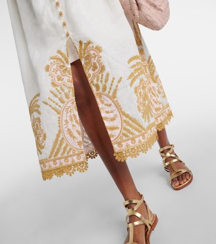 Robe midi Waverly brodée en lin - Zimmermann - Modalova
