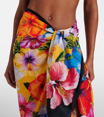 Paréo en coton à fleurs - Dolce&Gabbana - Modalova
