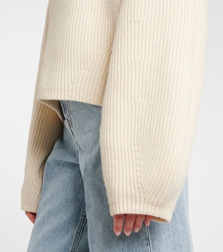 Pull à col roulé côtelé en laine mélangée - Toteme - Modalova