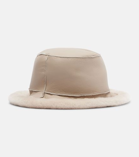 Chapeau canotier en cuir et shearling - Brunello Cucinelli - Modalova