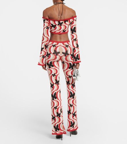 Pantalon évasé à taille haute imprimé - Alessandra Rich - Modalova