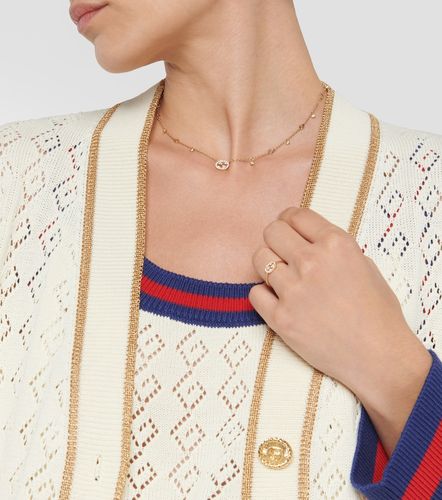 Collier Interlocking G en or 18 ct et diamants - Gucci - Modalova