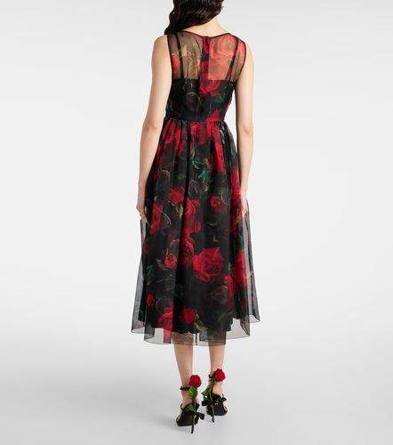 Robe de cocktail en soie à fleurs - Dolce&Gabbana - Modalova