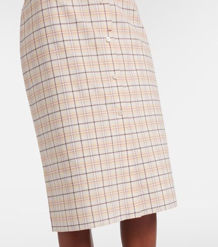 Jupe crayon en coton à carreaux - Prada - Modalova