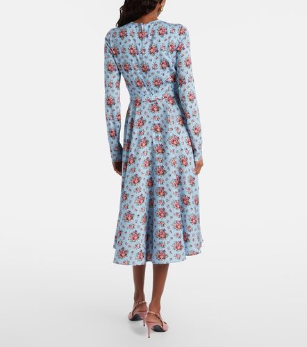 Robe midi en soie mélangée à fleurs - Dolce&Gabbana - Modalova
