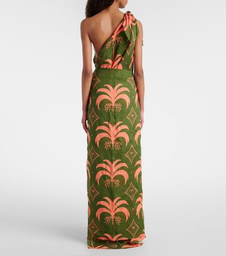 Robe longue asymétrique imprimée en lin - Johanna Ortiz - Modalova