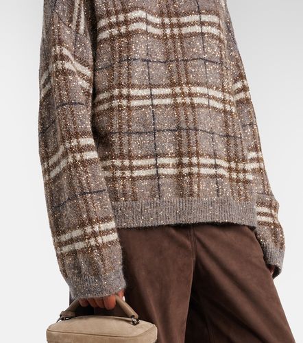 Pull à motif tartan et sequins - Brunello Cucinelli - Modalova