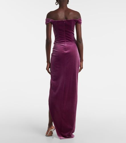 Robe longue bustier en velours - Alex Perry - Modalova