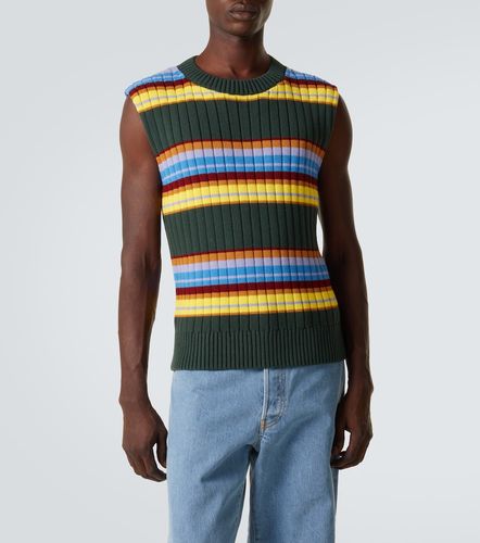 Pull sans manches en coton et laine rayé - Dries Van Noten - Modalova
