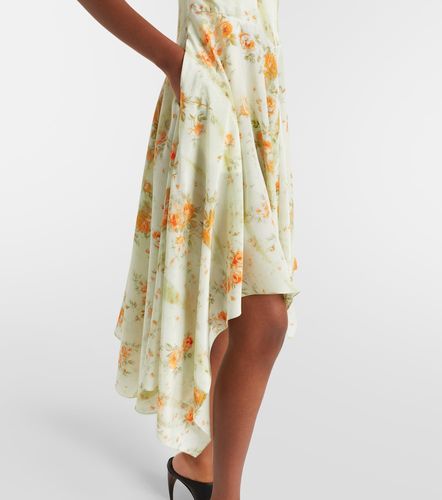 McQueen Robe midi en soie à fleurs - McQueen - Modalova