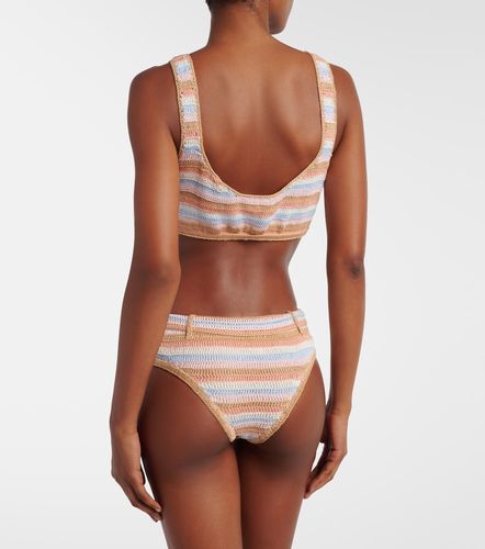 Culotte de bikini rayée en crochet de coton - Anna Kosturova - Modalova