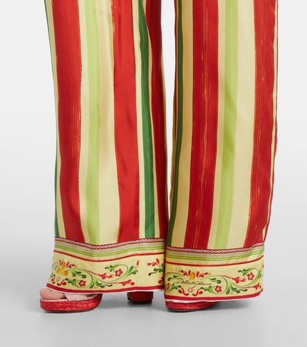 Pantalon ample rayé en soie - Dolce&Gabbana - Modalova