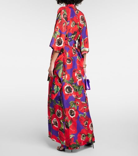 Robe en soie à fleurs - Dolce&Gabbana - Modalova