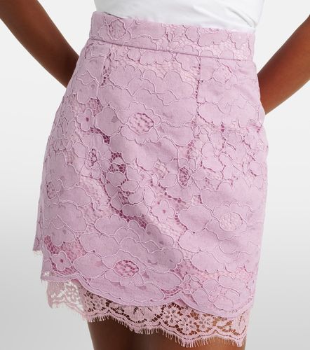 Mini-jupe en coton mélangé à dentelle - Patou - Modalova
