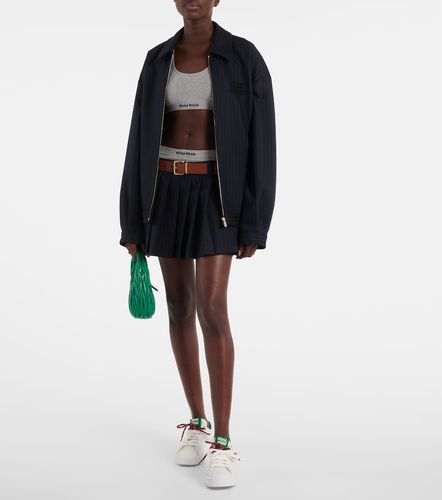 Miu Miu Baskets en cuir à logo - Miu Miu - Modalova