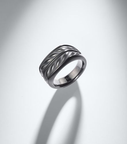 Bague Chevron en titane - David Yurman - Modalova