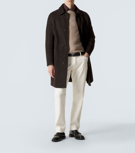 Manteau en daim doublé de peau lainée - Brioni - Modalova