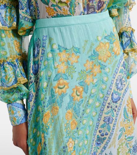 Jupe longue asymétrique en soie à fleurs - Etro - Modalova
