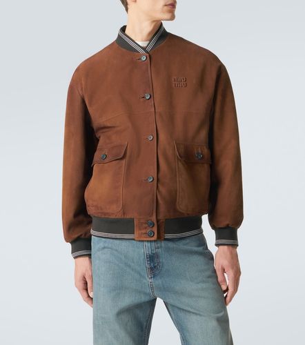 Miu Miu Veste bomber en daim - Miu Miu - Modalova